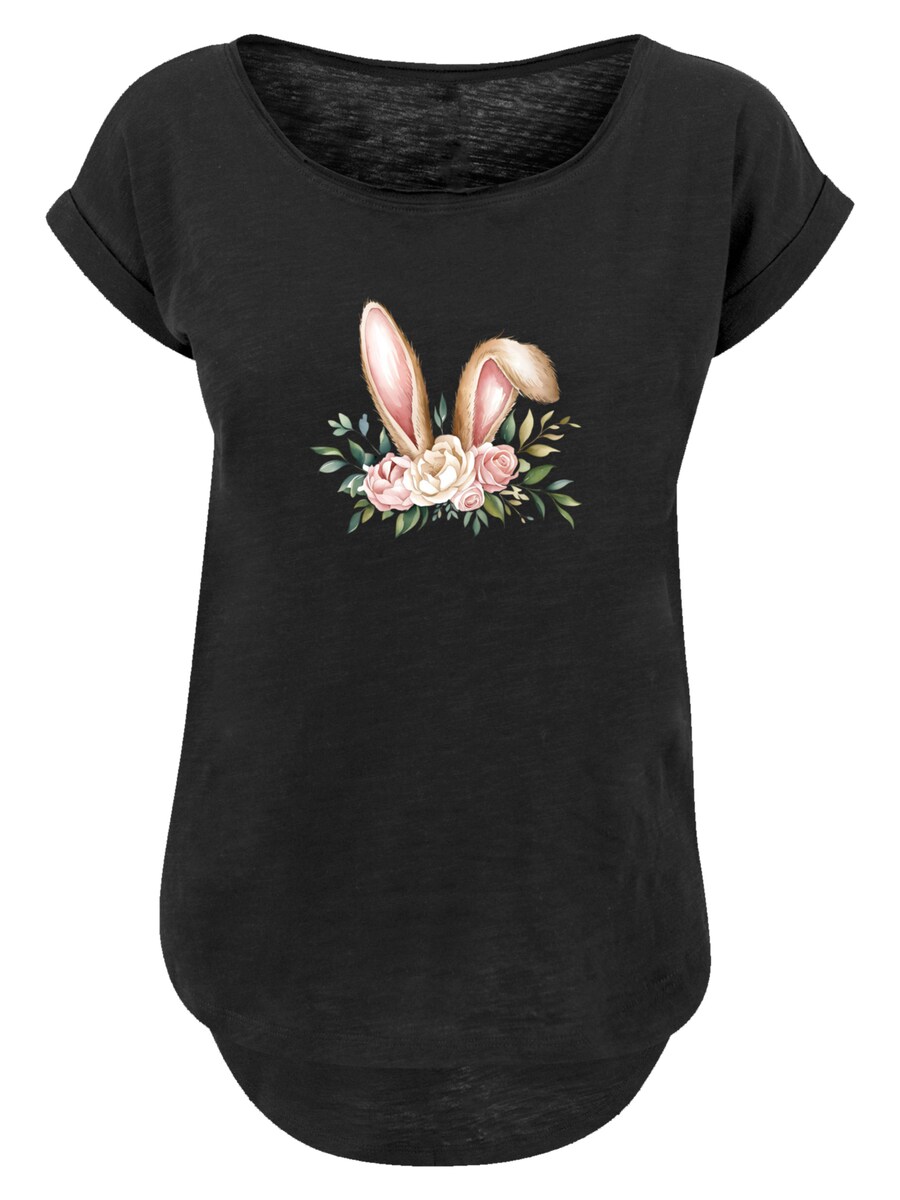 

Рубашка F4NT4STIC Blumen Osterhasen Ohren Dekor, черный