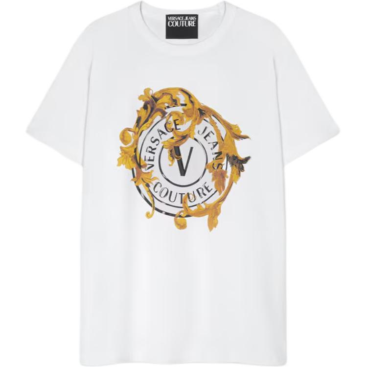 

Футболка с принтом барокко и логотипом VERSACE JEANS COUTURE, белый