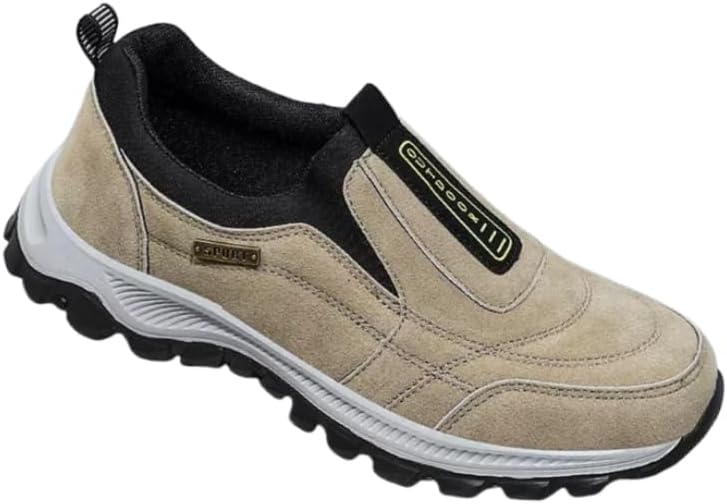 

Мужские легкие кроссовки для прогулок, походов и бега - удобные для пожилых людей кроссовки с противоскользящей подошвой Hoalox, хаки