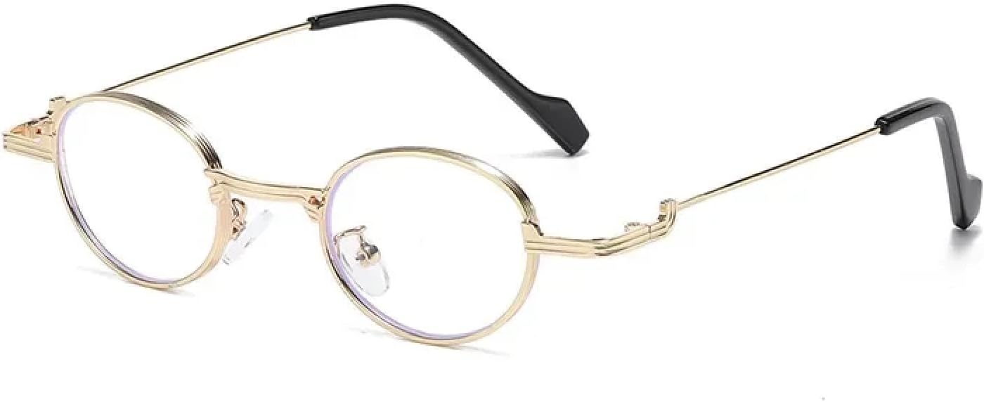 

Солнцезащитные очки с защитой от УФ-излучения UV400 | Круглая оправа в стиле стимпанк, маленькая | Для женщин и мужчин, для занятий спортом на открытом воздухе и вождения DSVIGF, Gold Clear