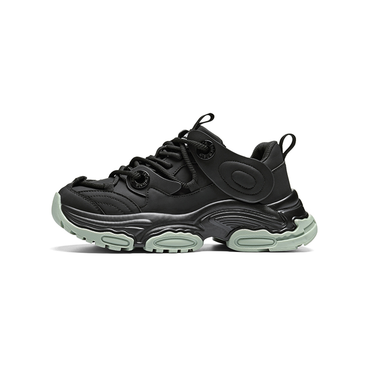 

FAIRWHALE Мужские низкие массивные кроссовки Black Green, цвет Black Green