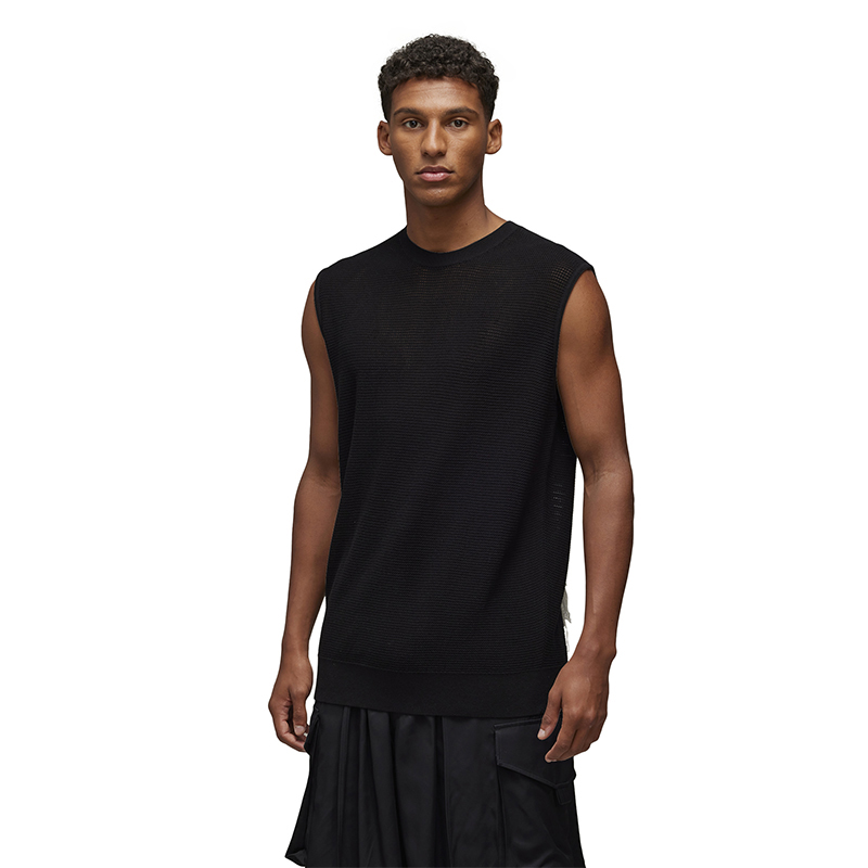 

Y-3 Адидас Y 3 вязаный жилет с принтом, Black