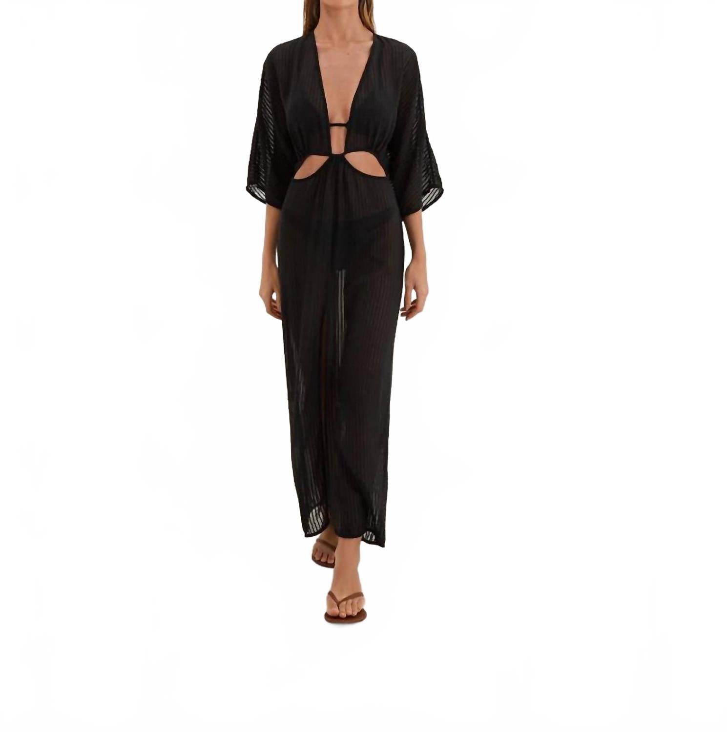 

Женская однотонная удлиненная накидка Allie в черном цвете ViX