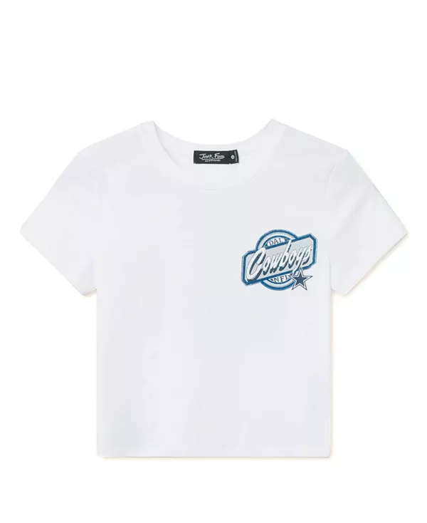 

Женская футболка с надписью "NFL Dallas Cowboys Cheers Baby Tee" Junk Food Clothing, белый