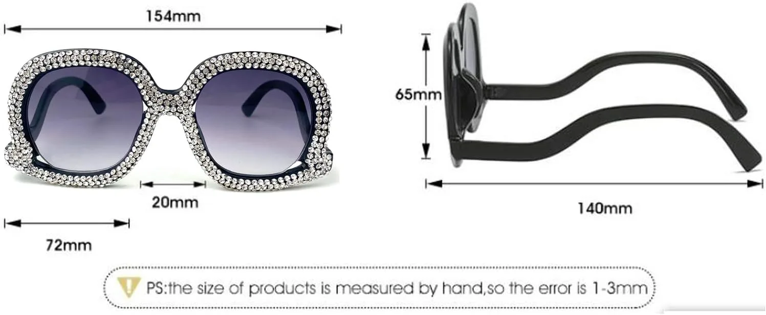 

Крупные солнцезащитные очки с кристаллами и бриллиантами для женщин, овальная толстая оправа, сверкающие стразами, идеально подходят для вечеринки mincl, Black