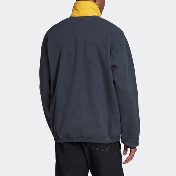 Толстовка originals adv block fle colorblock half zipper casual sports gray Adidas, серый — фото 4