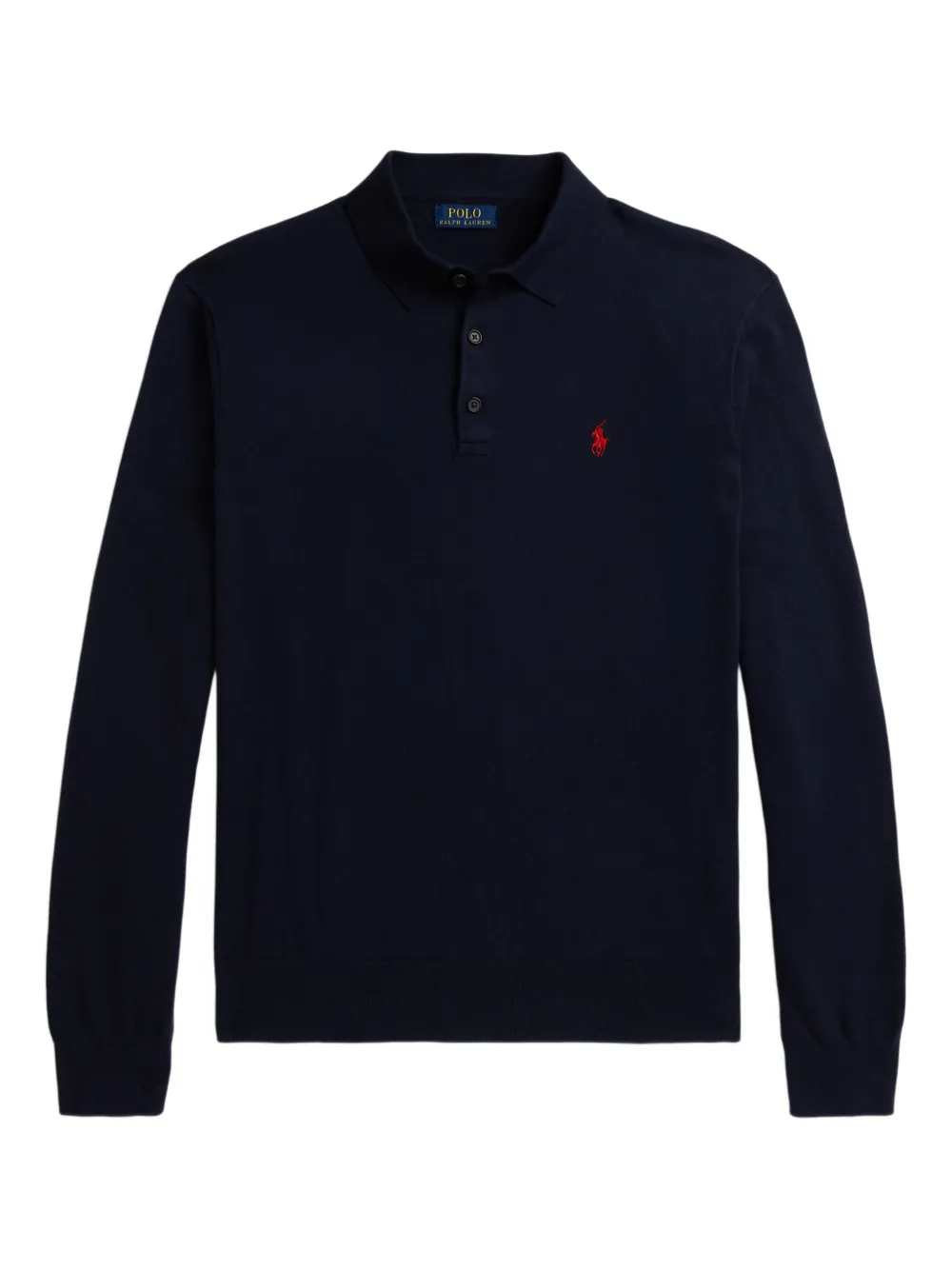 Поло с длинными рукавами и воротником Polo Ralph Lauren, синий