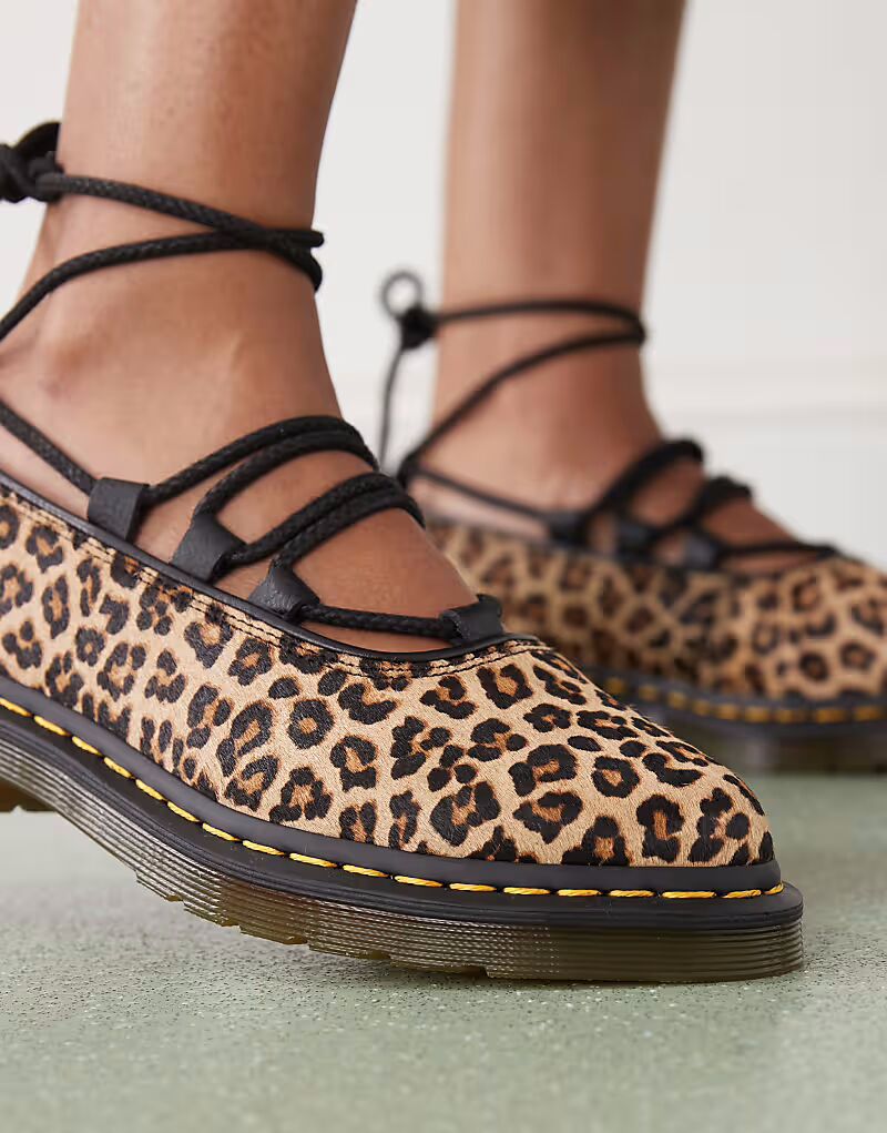 Туфли Dr Martens Elphie II со шнуровкой и анималистичным принтом — фото 3