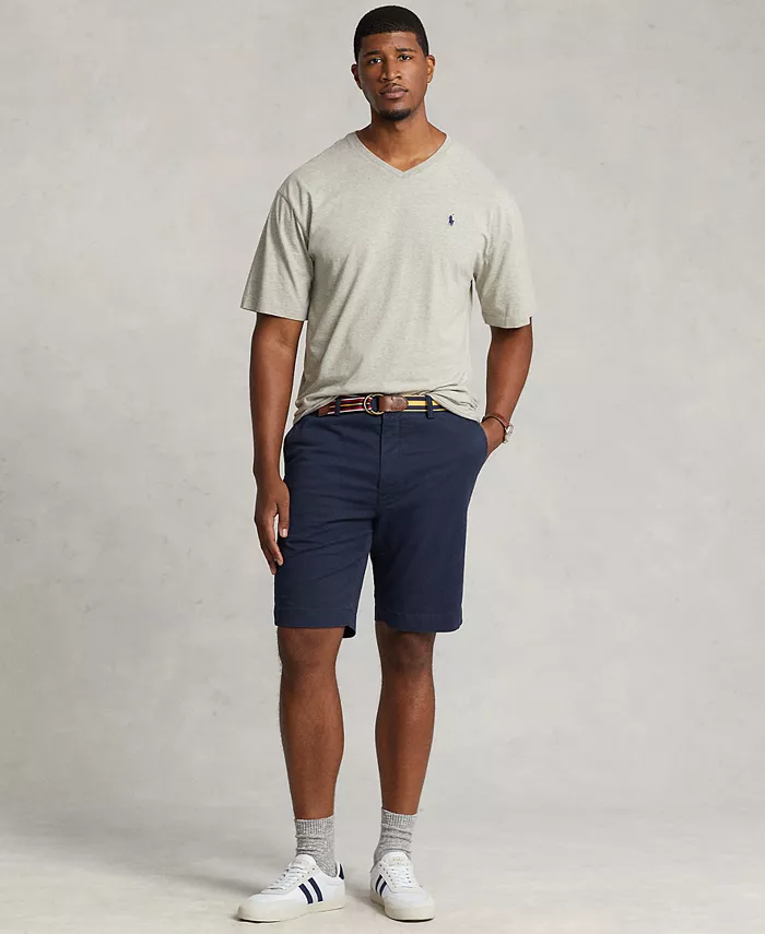 Мужская футболка с V-образным вырезом Big & Tall Classic Fit Polo Ralph Lauren, серый — фото 2