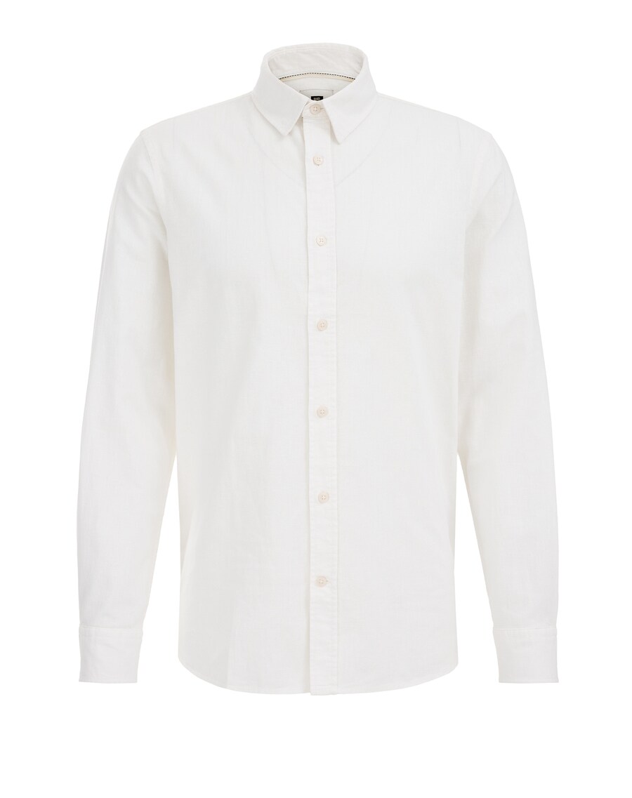 

Рубашка Slim Fit на пуговицах WE Fashion, белый