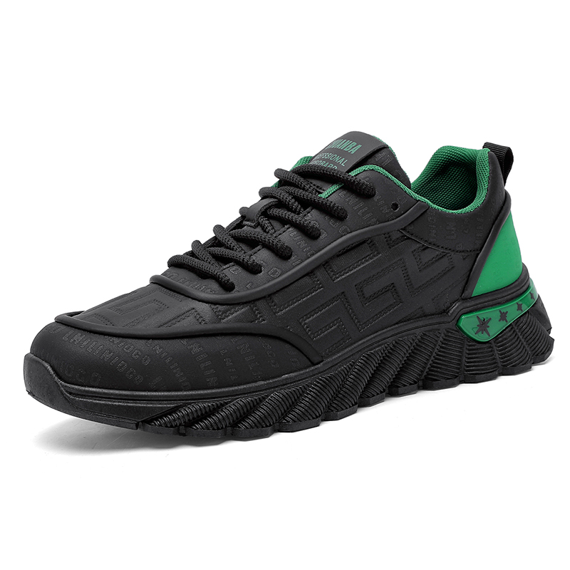 

KUPE Низкие повседневные мужские туфли черно-зеленые, цвет Black Green