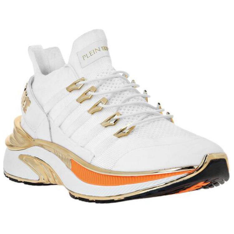 PLEIN SPORT Кроссовки Casual Low Top Unisex с амортизацией White/Neon Orange — фото 4