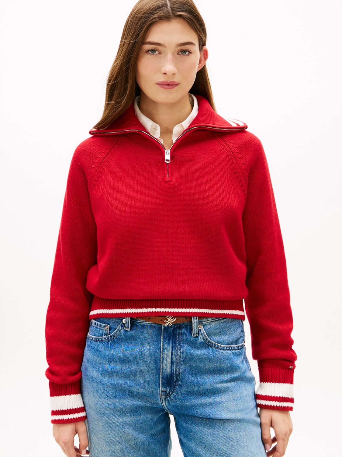 TOMMY HILFIGER Свитер 'Varsity' красный — фото 3