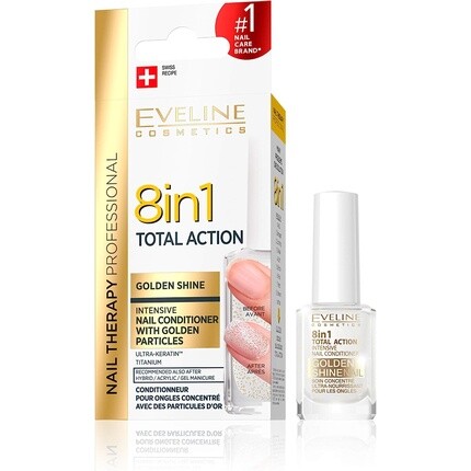 

Концентрированная сыворотка для ногтей 8In1 Total Action с золотыми частицами 12 мл, Eveline Cosmetics