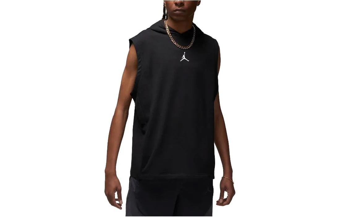 Jordan Мужская вязаная безрукавка с капюшоном Dri-FIT Sport черная — фото 4