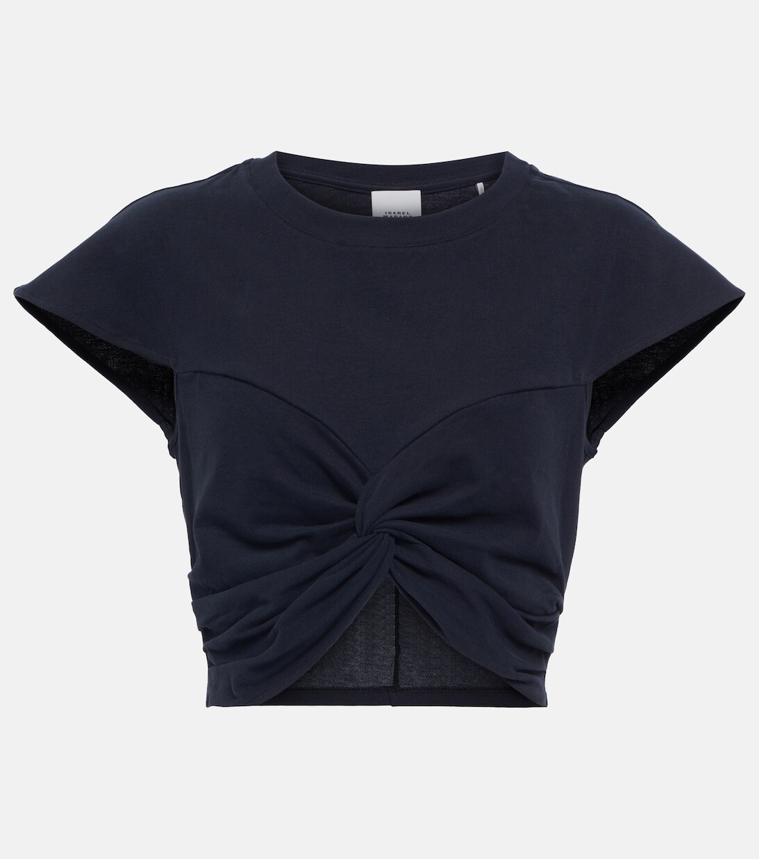 

Укороченный топ Zineae из хлопкового джерси ISABEL MARANT, черный