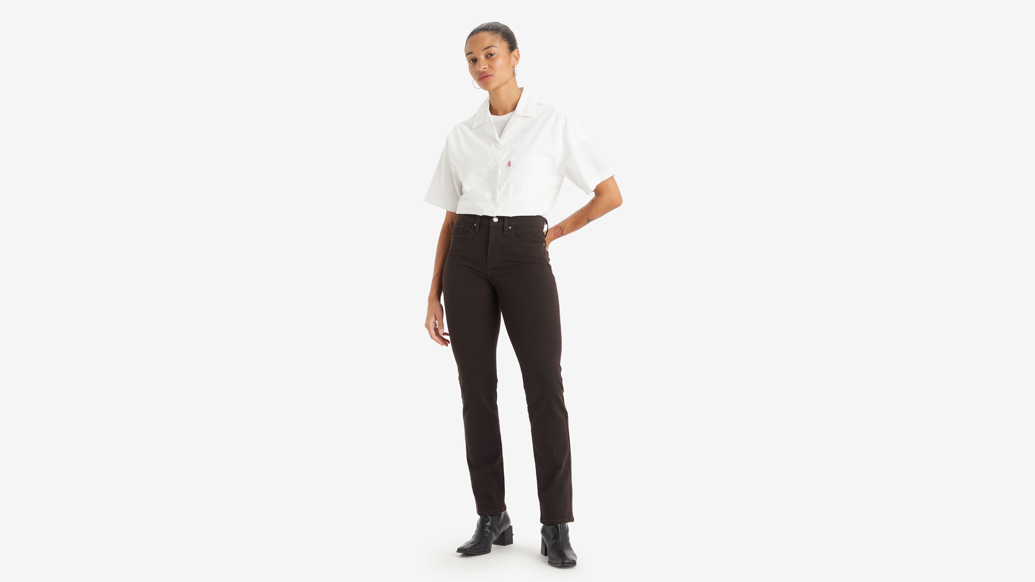 314 Прямые женские джинсы Shaping Levi's, Mole - Black