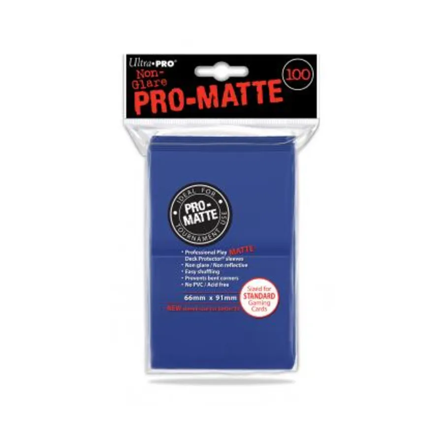 

Матовые небликующие обложки для карточек Pro-Matte — синие (100), Card Sleeves - Standard - Pro-Matte (Ultra-Pro)