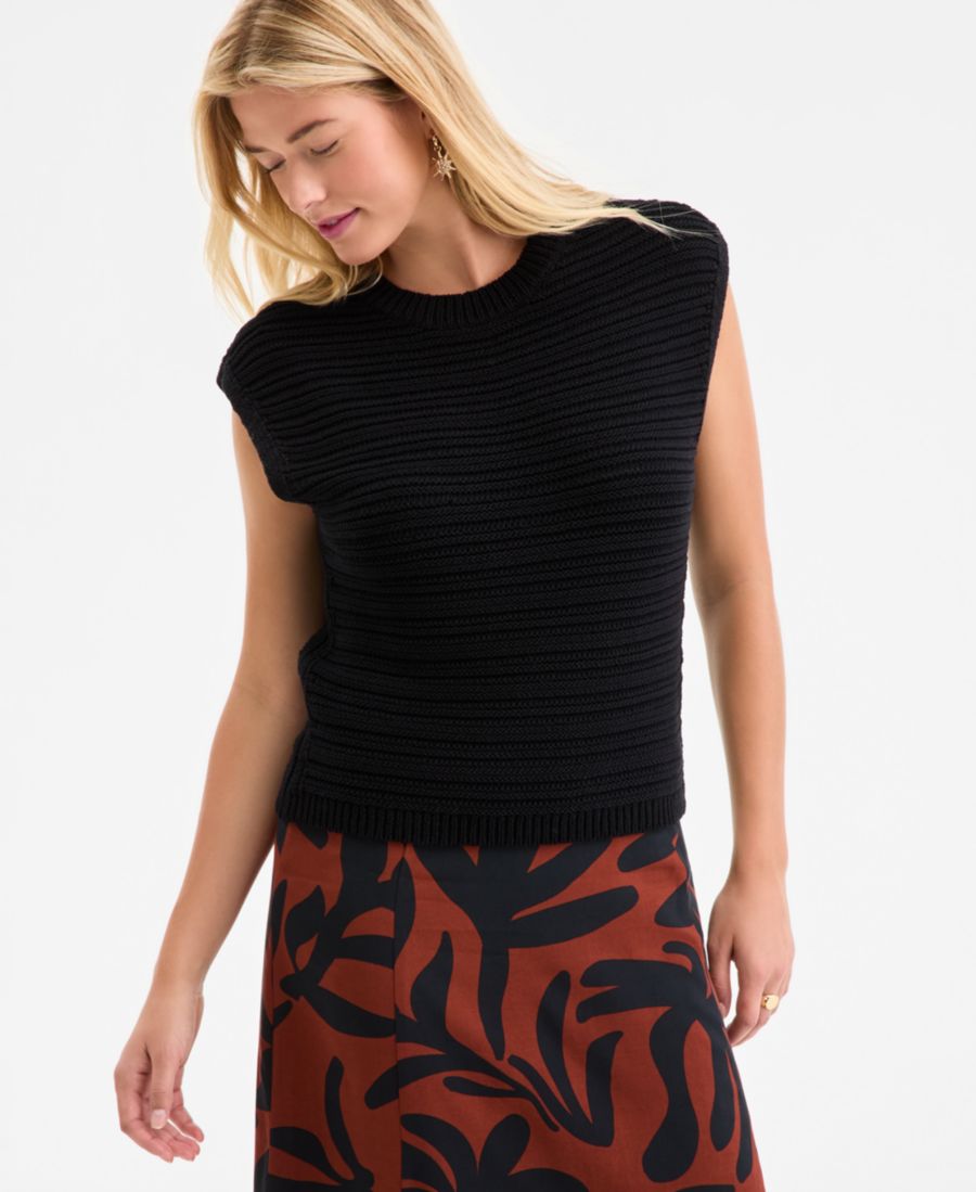 

Женский свитер без рукавов с фактурной строчкой On 34th, Deep Black