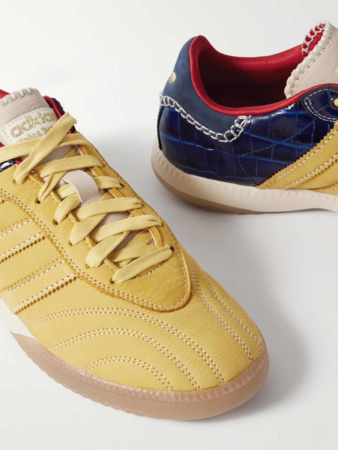 

Кроссовки Wales Bonner Samba Millennium из замши и кожи с эффектом крокодиловой кожи ADIDAS ORIGINALS, желтый