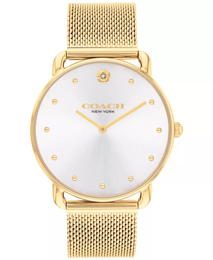 

Женские часы Elliot с браслетом из золотистой нержавеющей стали и сетчатой ремешок, 36 мм COACH