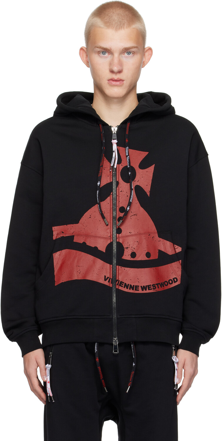 

Толстовка с капюшоном Sunken Orb Zip Vivienne Westwood, черный