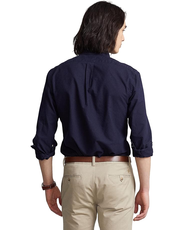 Мужская классическая рубашка Oxford Polo Ralph Lauren Classic Fit Garment Dyed, Rl Navy — фото 2