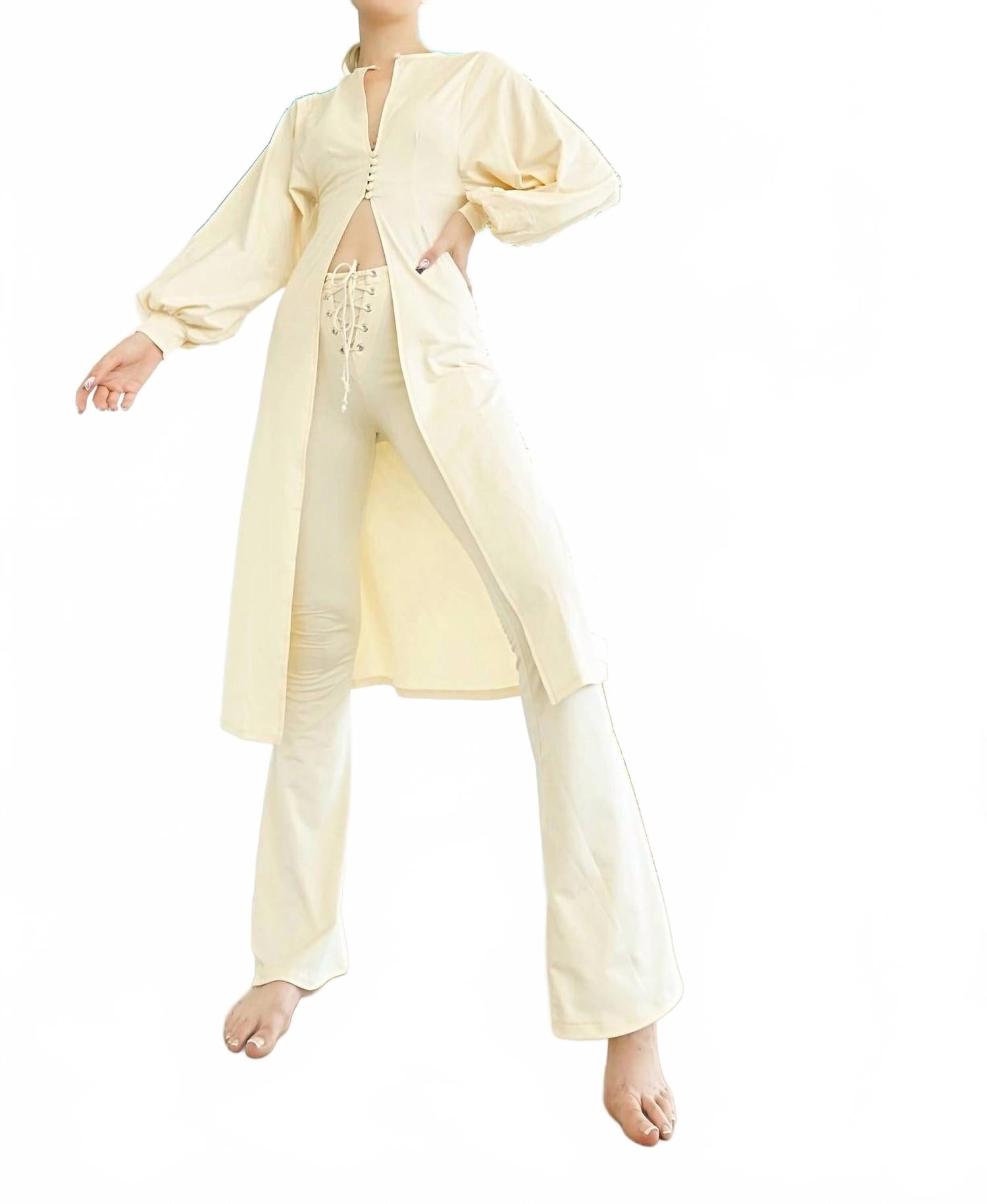 

Ажурные брюки Isa Flares на шнуровке в цвете масло Koy & Victoria, Butter