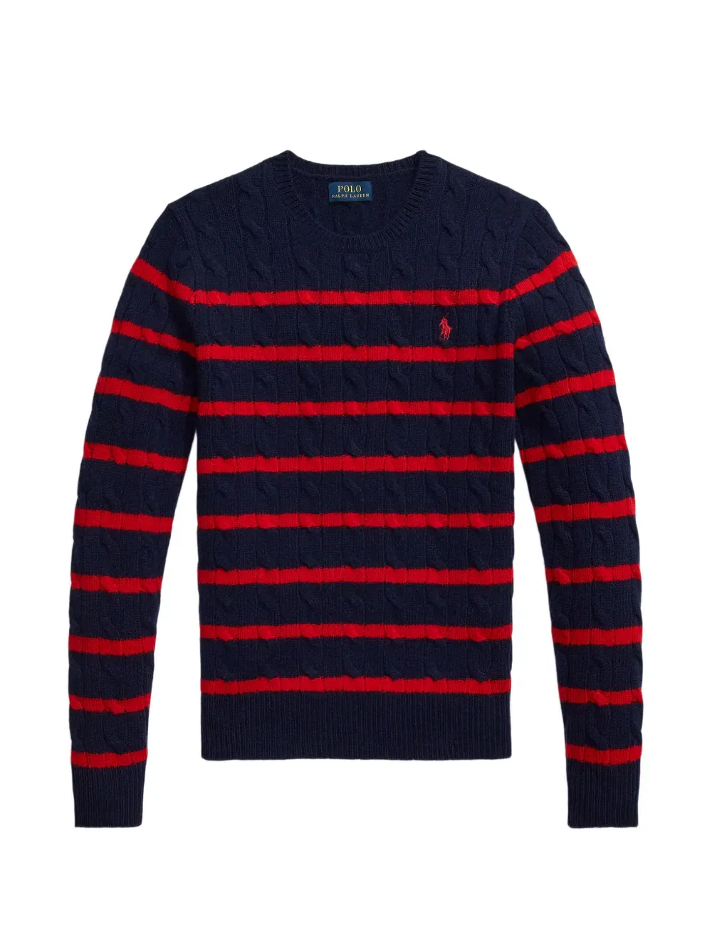 Полосатый свитер крупной вязки Polo Ralph Lauren, синий