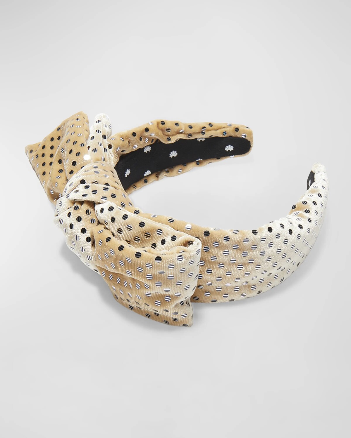 

Бархатная повязка на голову Holly в горошек Lele Sadoughi, цвет Honey
