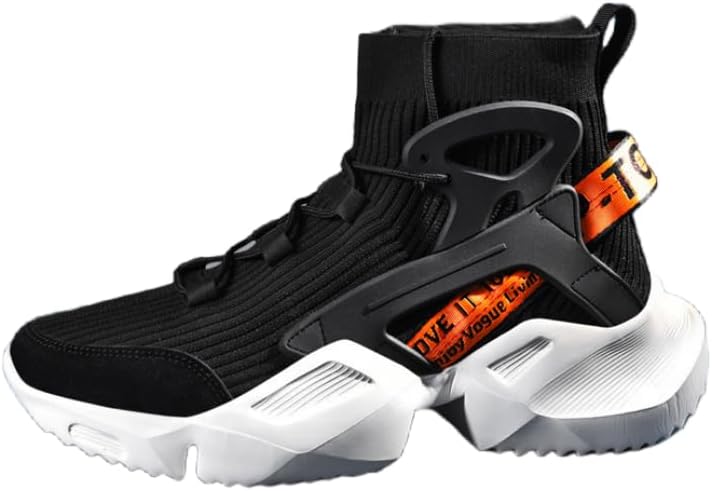 

Мужские высокие кроссовки Clolinde с дышащей тканью - Нескользящие повседневные обувь для улицы и повседневного гардероба, черный