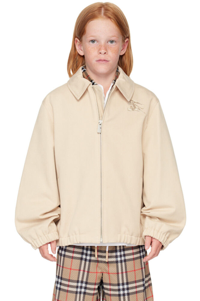 

Детская бежевая куртка Харрингтон Burberry