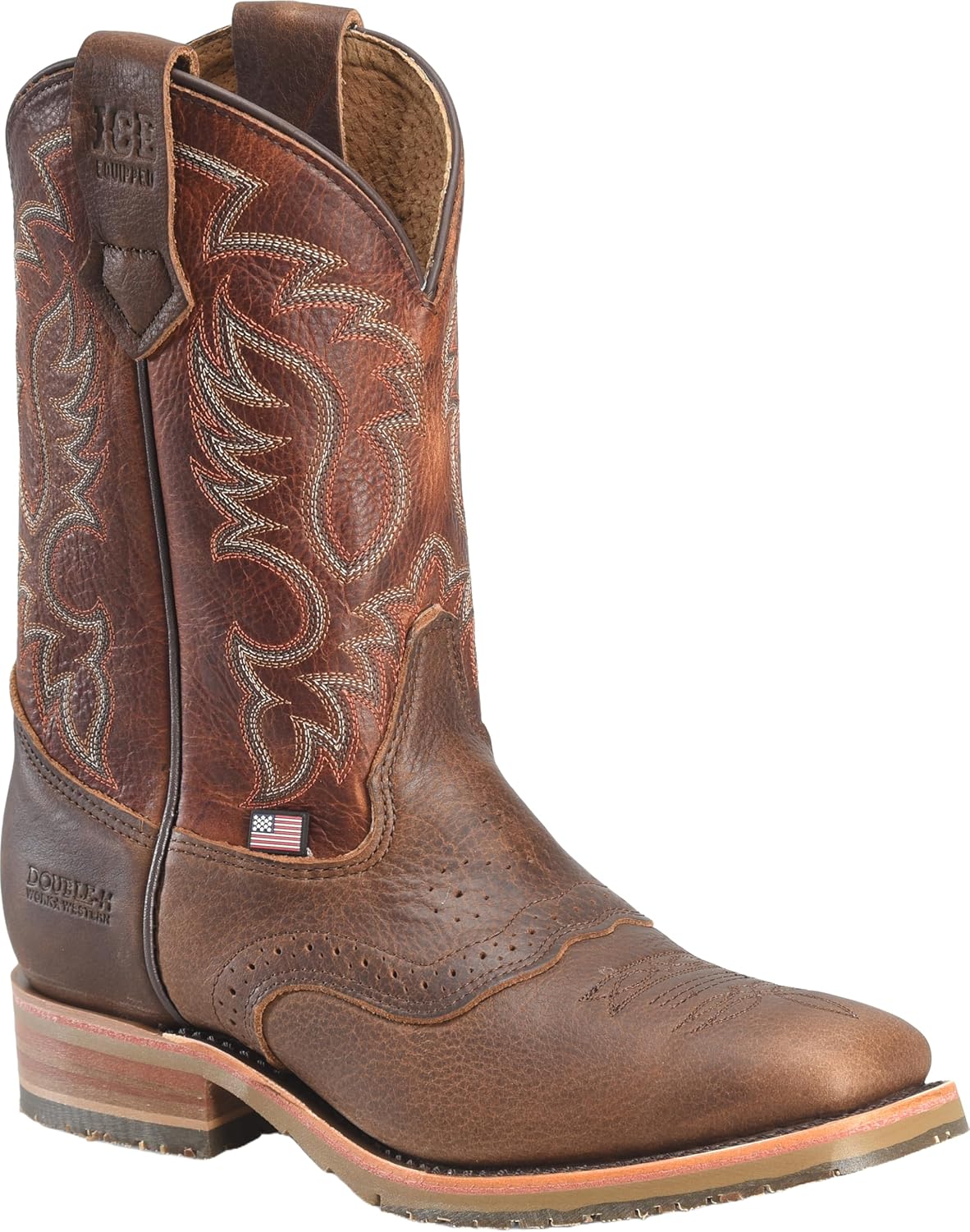 

Мужские сапоги DOUBLE-H 11 с мягким носком и квадратным мыском, ковбойские сапоги в стиле вестерн из качественной кожи для комфорта и стиля, прочная конструкция, коричневый