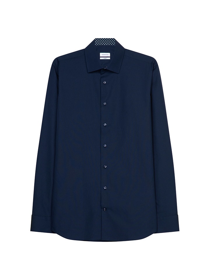 

Seidensticker Рубашка - приталенный крой - темно-синего цвета