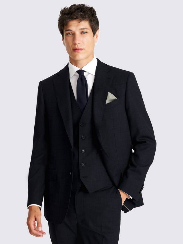 

Прямой приталенный пиджак из шерсти Moss, Navy