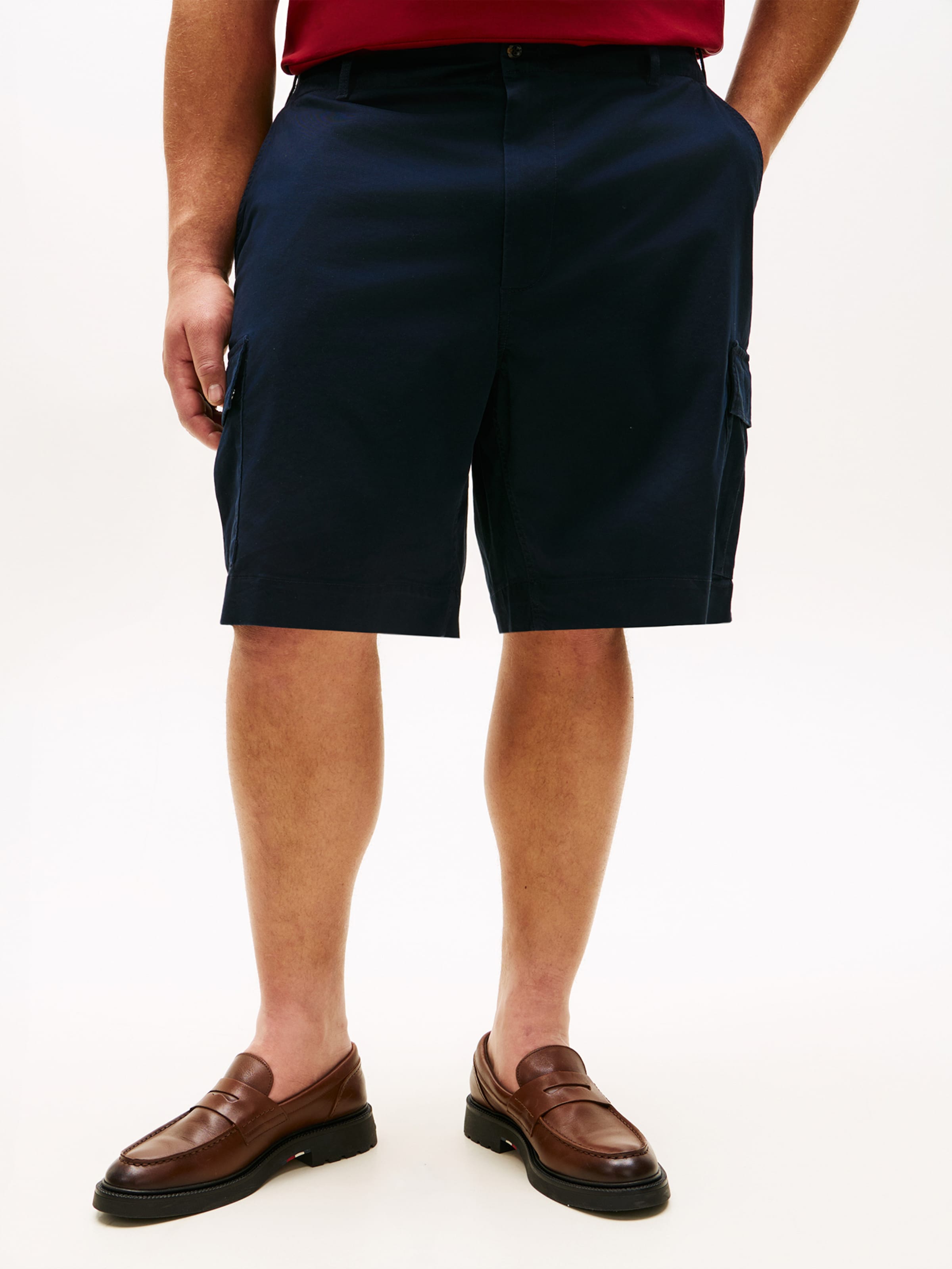 Tommy Hilfiger Big & Tall Широкие карго-шорты 'ESS' в цвете Navy — фото 2