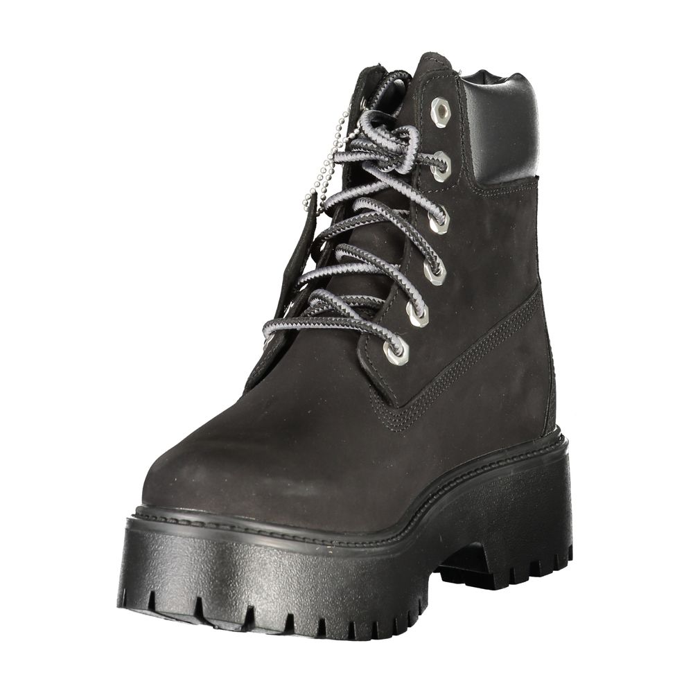 Черные кожаные женские ботинки Timberland, черный — фото 3