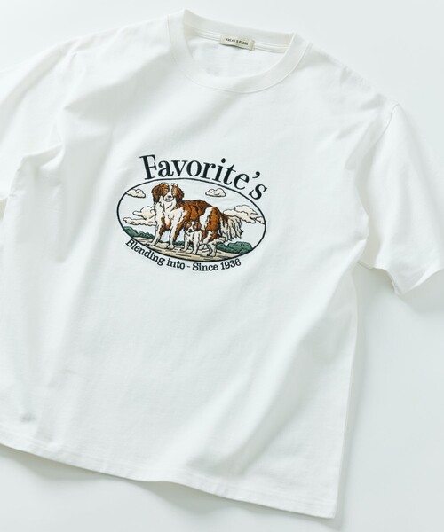 

Футболка с круглым вырезом и вышивкой силуэта животного FREAK'S STORE, белый