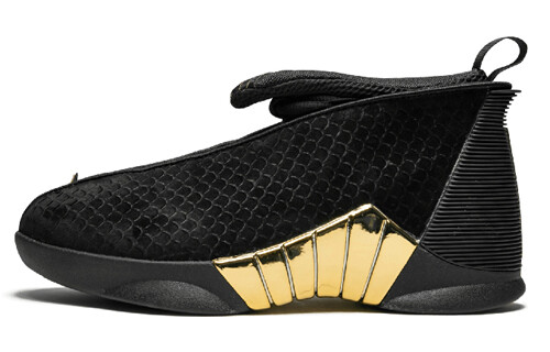 Кроссовки Air Jordan 15 Vintage Basketball, черный/золотой — фото 2