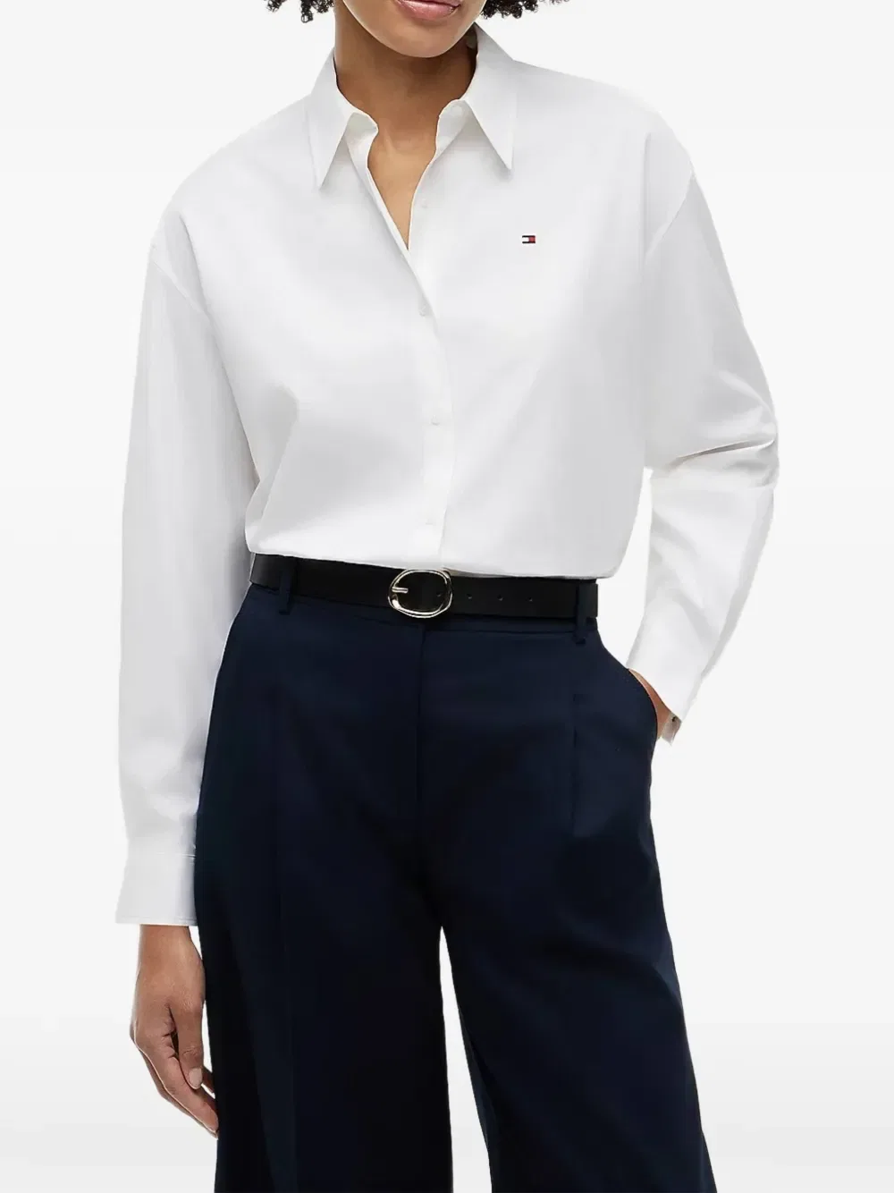 Рубашка с вышитым логотипом Tommy Hilfiger, белый — фото 2