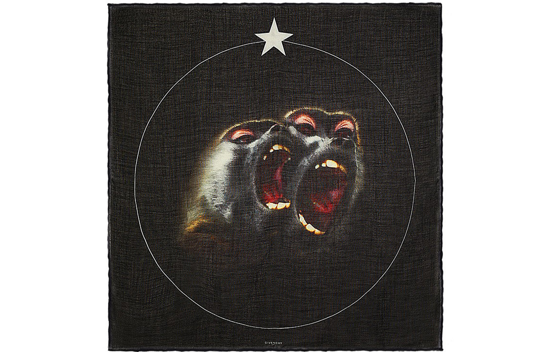 

Givenchy Шёлковый шарф унисекс чёрный, Black
