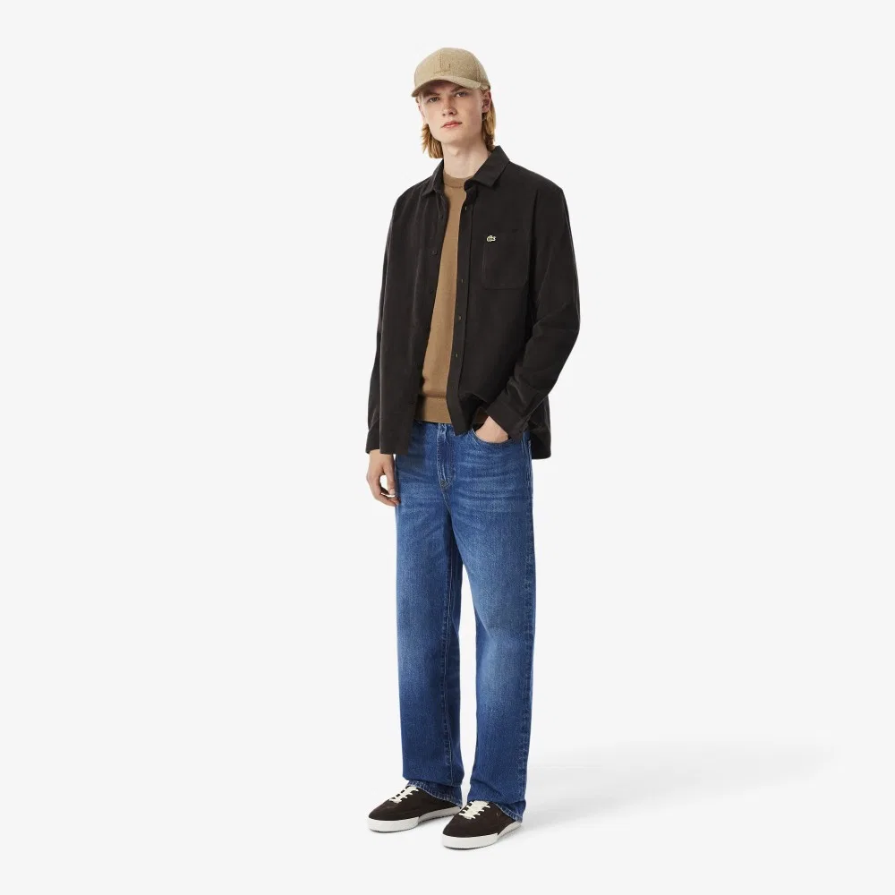 Мужской джемпер из мериносовой шерсти, коричневый, от Lacoste — фото 4