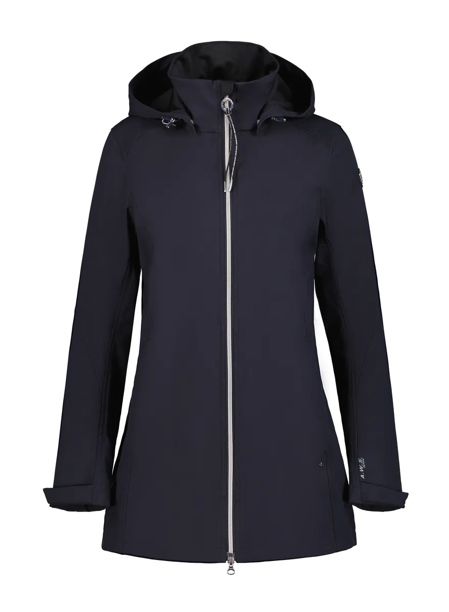 

Куртка Luhta softshell, с капюшоном, с высоким воротником стойкой, синий