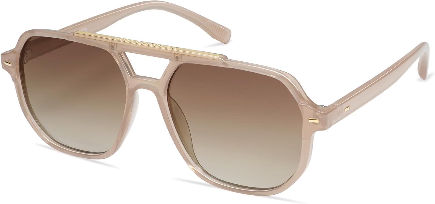 

Солнцезащитные очки-авиаторы SOJOS в стиле ретро, ​​модные, поляризованные, для мужчин и женщин, винтажные, 70-е годы, квадратная стильная оправа, модель SJ2283, Milky Brown/Brown Grading