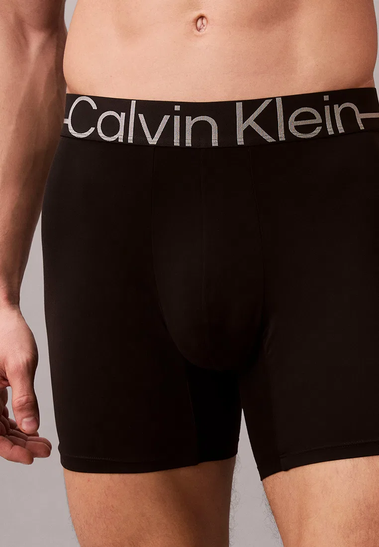 Трусы боксеры, микрофибра металлик, Calvin Klein, черный — фото 3