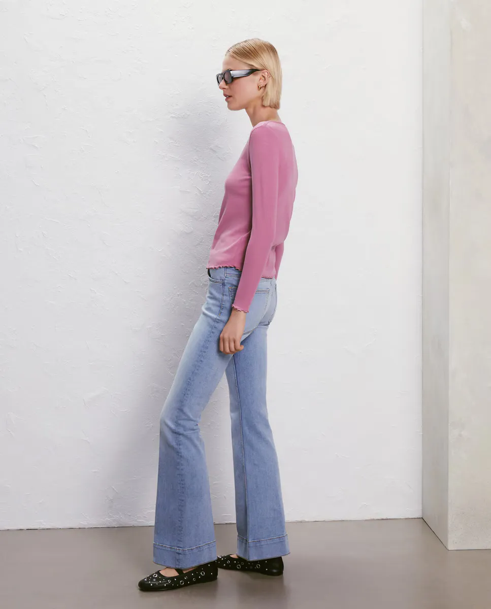 

Женская футболка с вырезом «лодочка» Easy Wear, темно-розовый