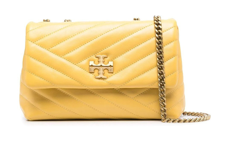 

Кожаная сумка Kira через плечо, женская желтая TORY BURCH