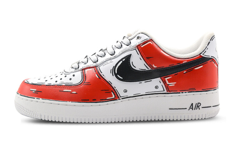 

Кроссовки для скейтбординга Air Force 1 мужские низкие красные/белые Nike, Красный, Кроссовки для скейтбординга Air Force 1 мужские низкие красные/белые Nike