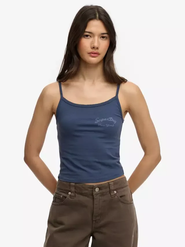 Топ Athletics Essentials Cami Top, Lauren Navy Superdry