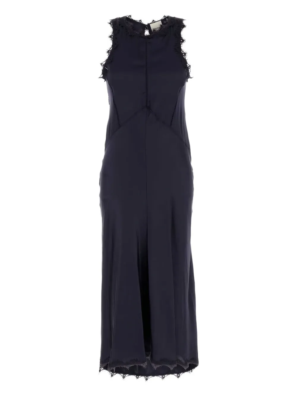 

Атласное макси-платье с кружевной отделкой ISABEL MARANT, черный